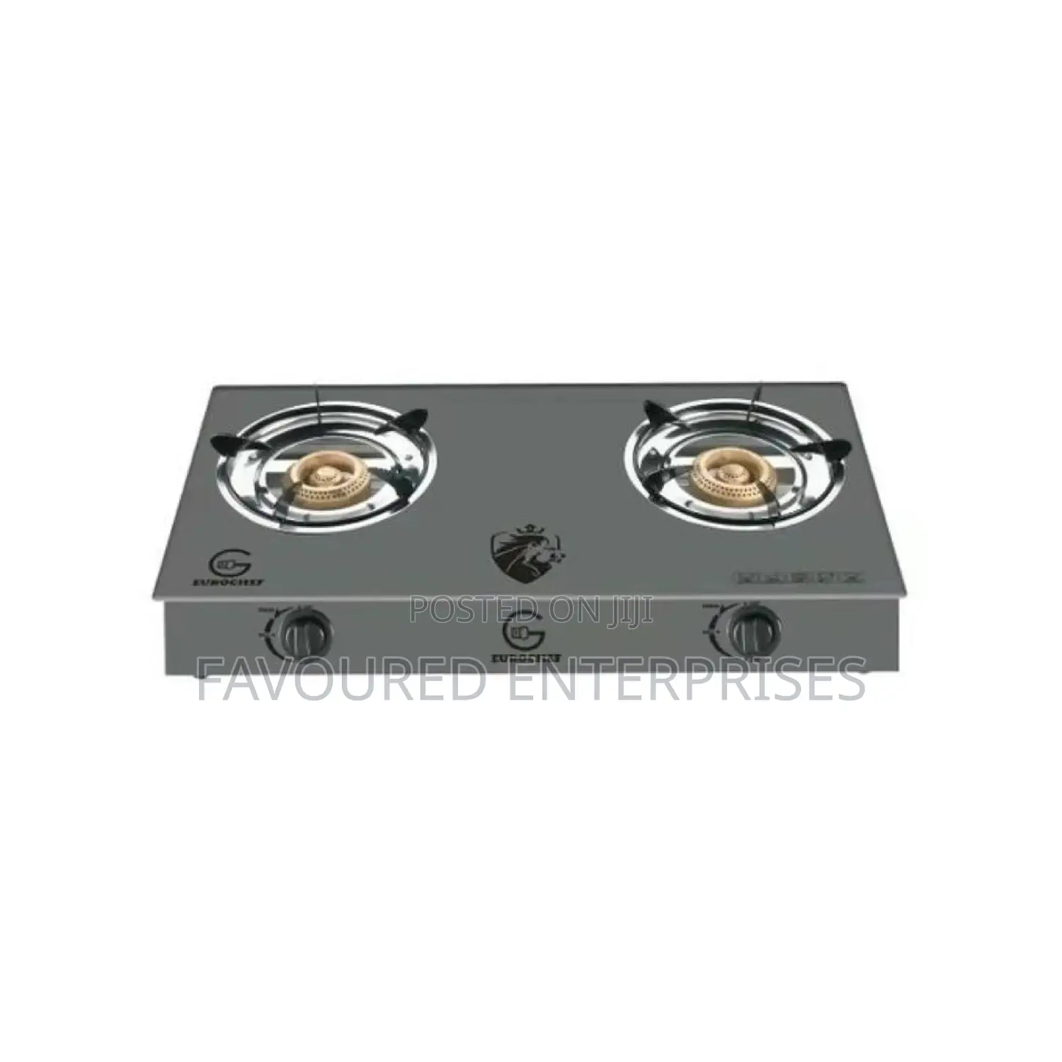 Eurochef EK-B002C Glass Gas Stove, 2 Burners Gas Cooker,