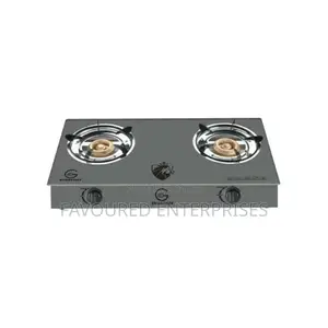 Eurochef EK-B002C Glass Gas Stove, 2 Burners Gas Cooker,