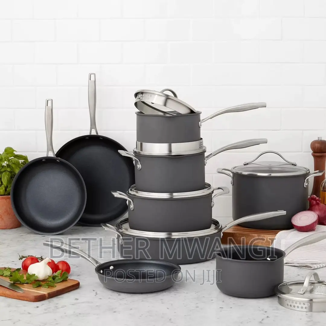 15- Piece Hard Anodized Aluminum Cookware Set.