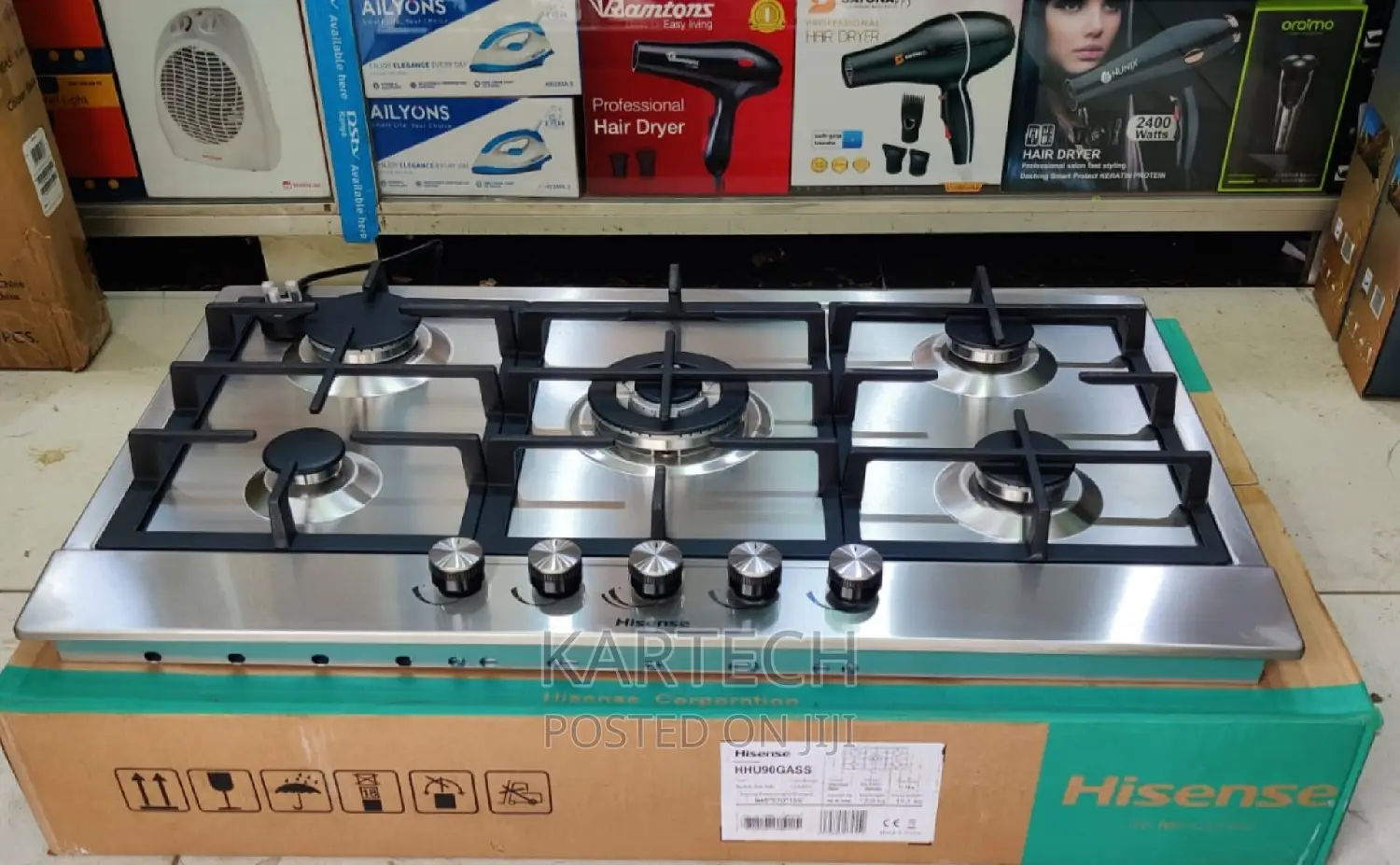 Hisense Built-in Hob 5 Burner, 1wok Burner.
