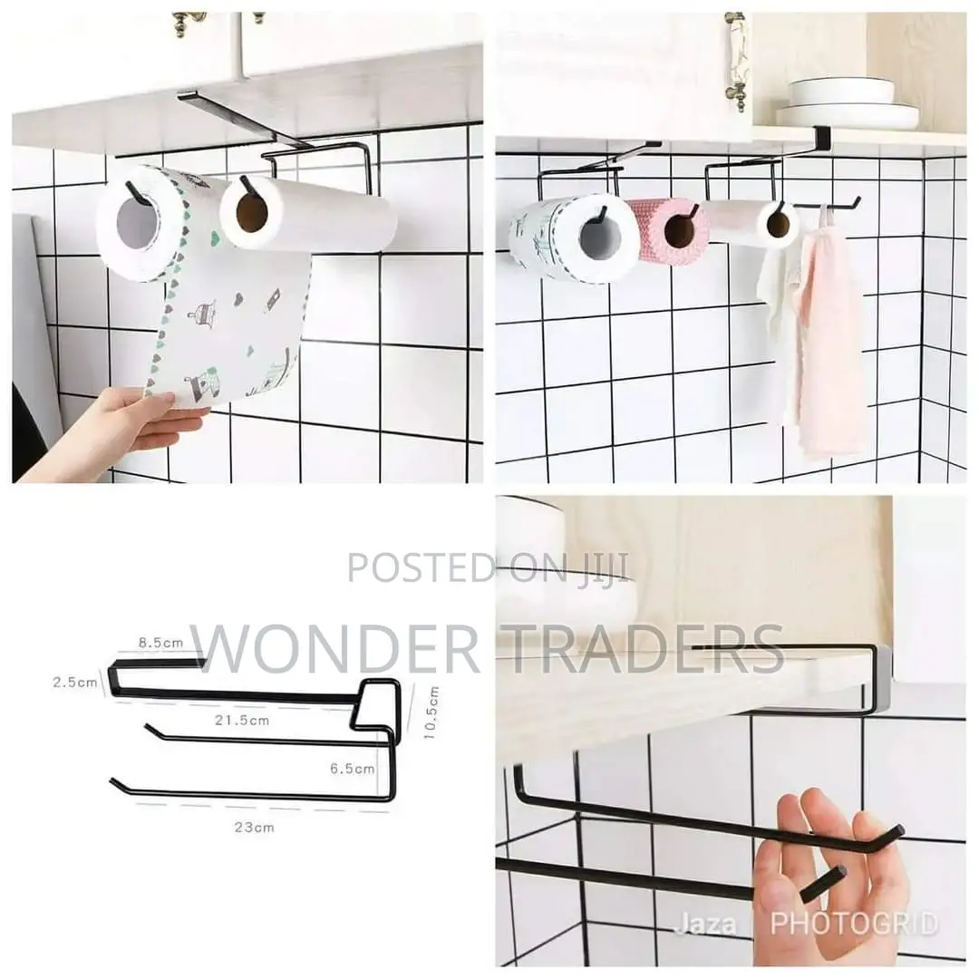 Kitchen Double Tissue Holder Black White Available