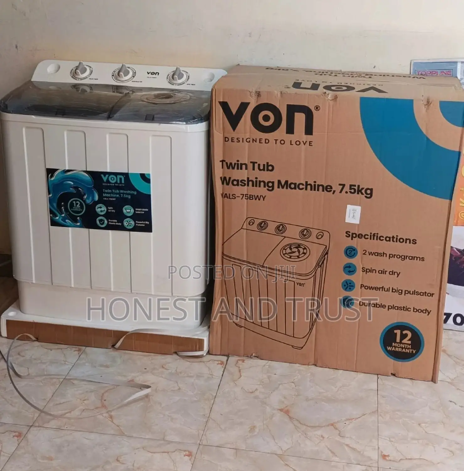 Von 7.5kg Washing Machine