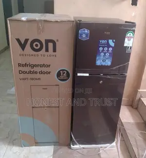 Von VART-25DMS Double Door Fridge, 168L – Silver