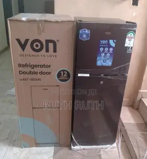 Von VART-25DMS Double Door Fridge, 168L – Silver