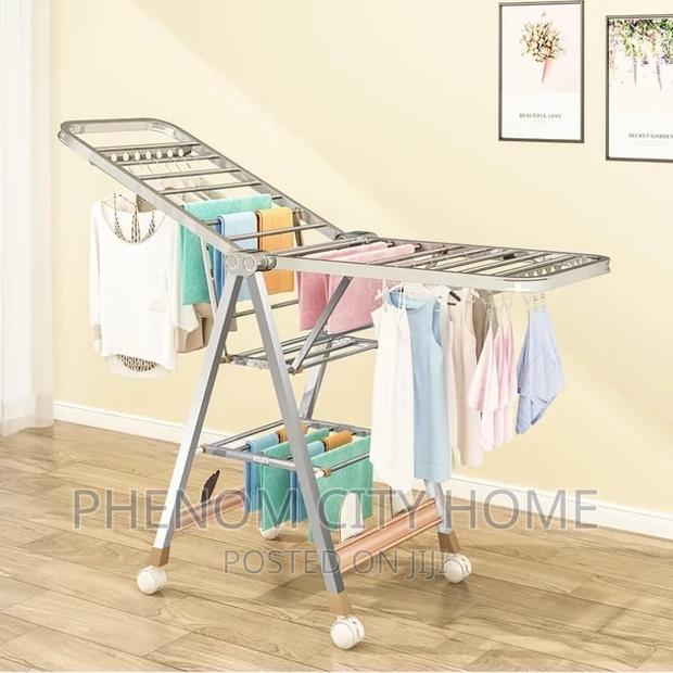 Movable Foldable and Portable Drying Rack