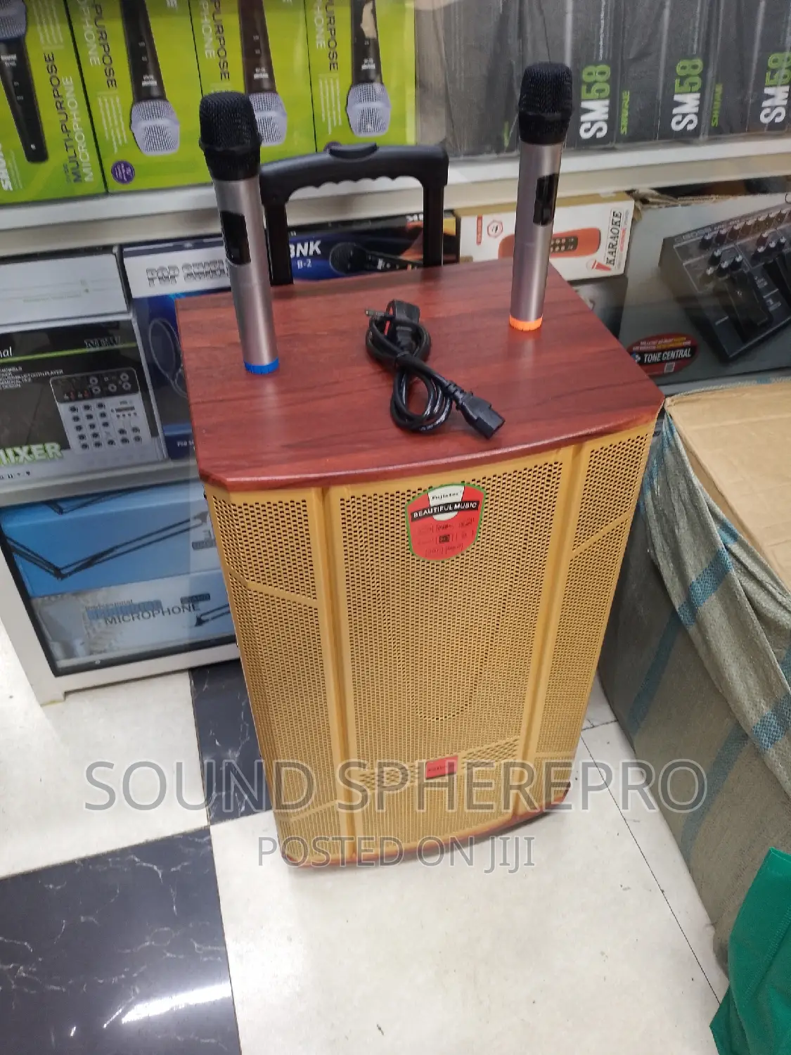 Fujister 15inch Powered Speaker With 2 Wireless Microphone