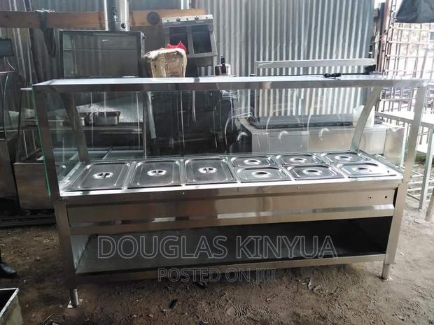 Ss 6partition Counter Display Food Warmer: - main view