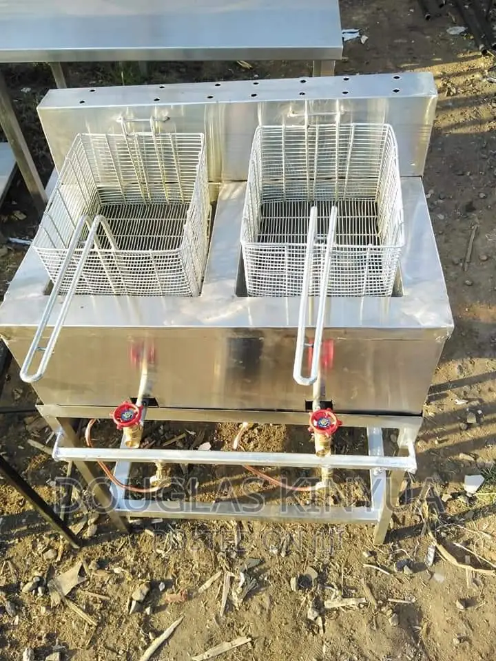 Commercial Gas Double Deep Fryer.