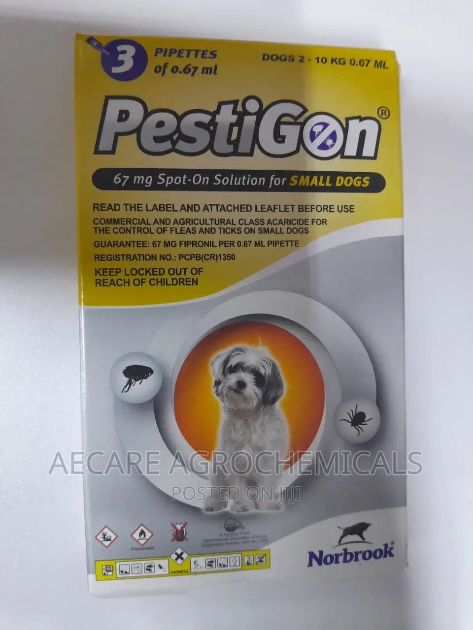 Pestigon 2-10kgs Pippets 0.67ml Spot-on For Small Dogs