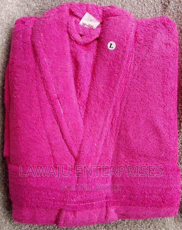 Fuscia Cotton Bathrobe - thumbnail 2