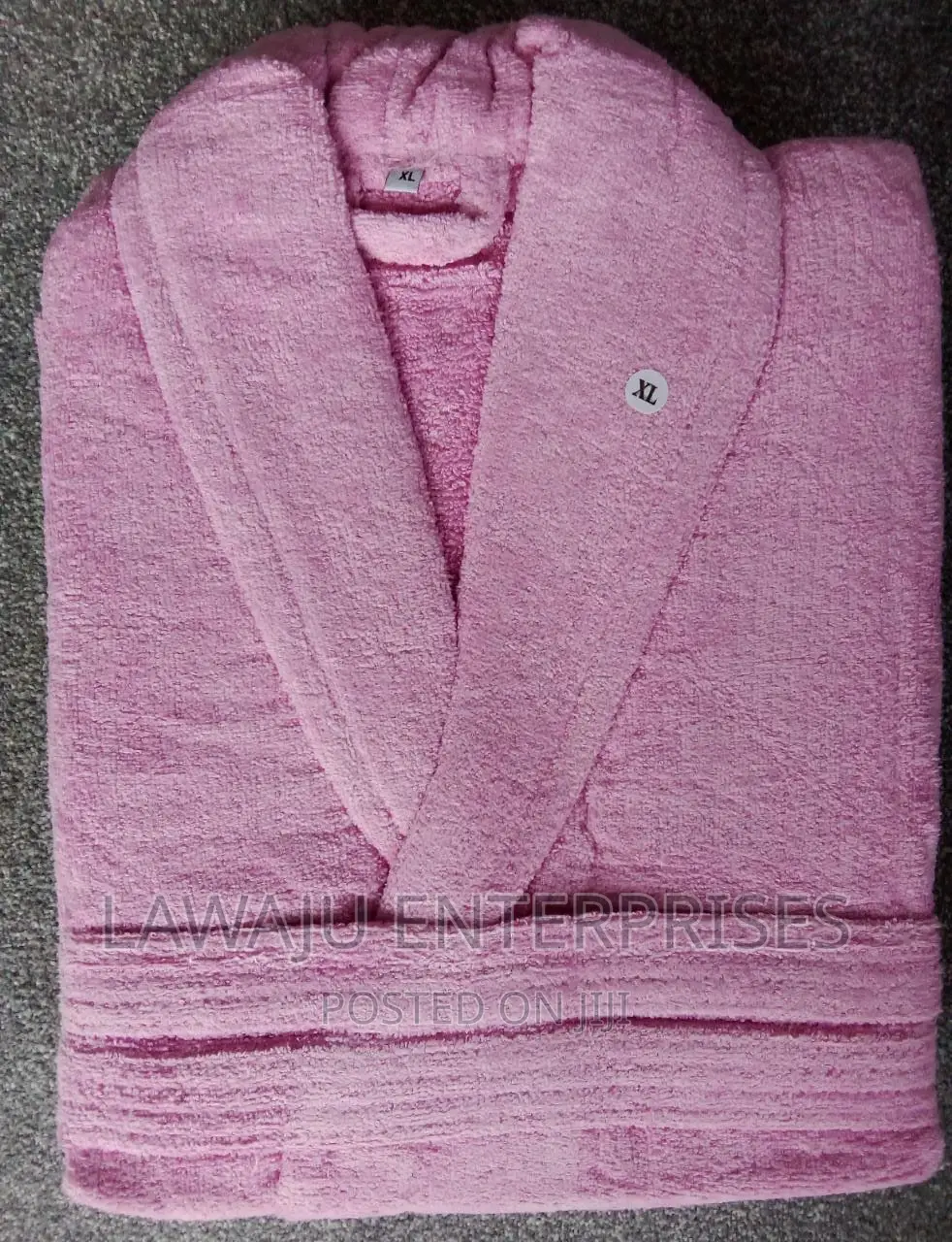 Baby Pink Cotton Unisex Bathrobe