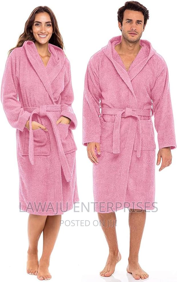 Baby Pink Cotton Unisex Bathrobe - main view