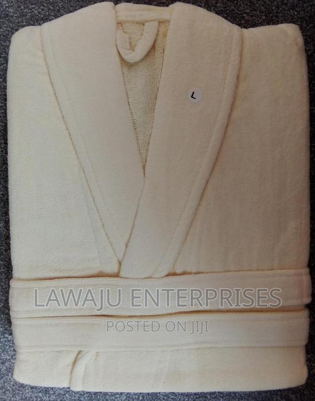 Ivory Cotton Unisex Bathrobe - thumbnail 2