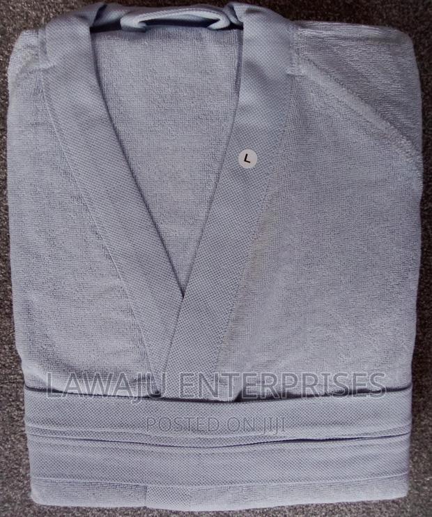 Grey Unisex Cotton Bathrobe - thumbnail 2