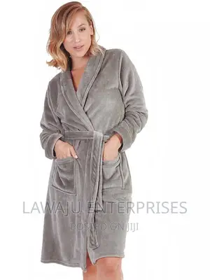Grey Unisex Cotton Bathrobe