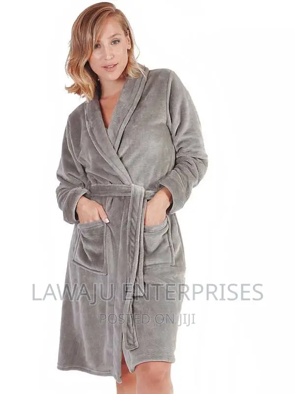 Grey Unisex Cotton Bathrobe