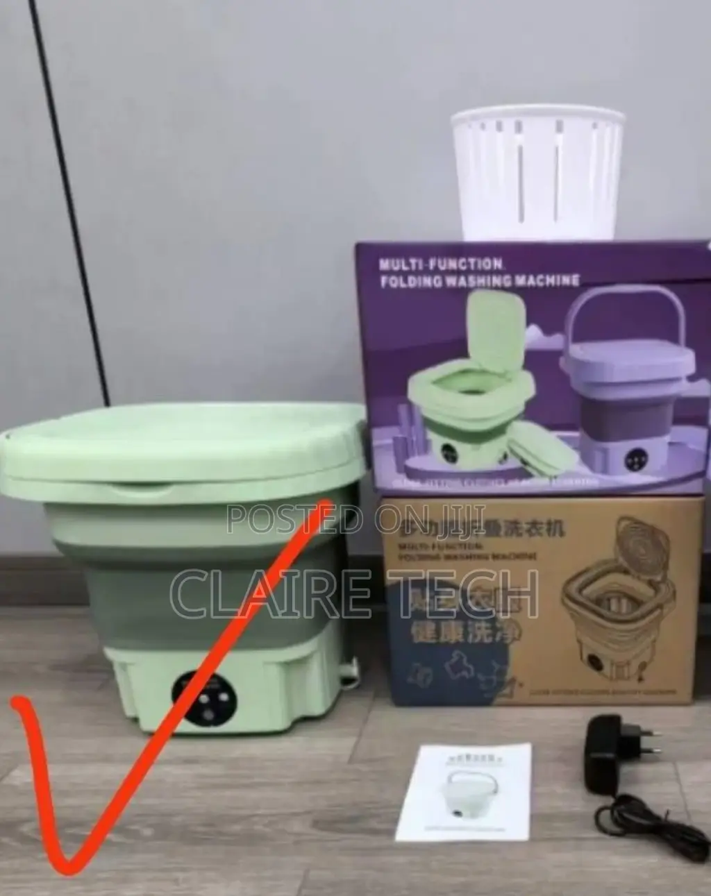 Foldable Electric Washing Machine 7.5 Kg Green