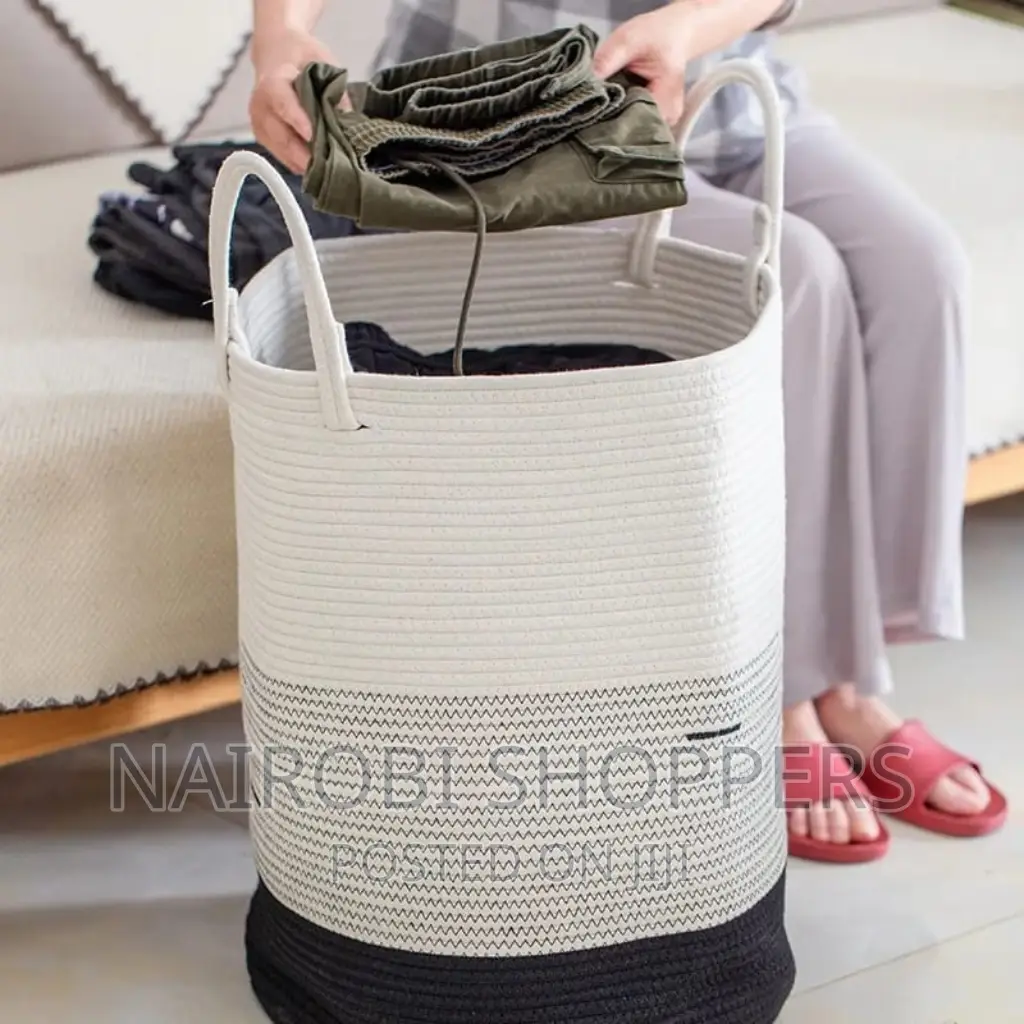 Big Laundry Basket/ Decorative Woven Storage With Handle