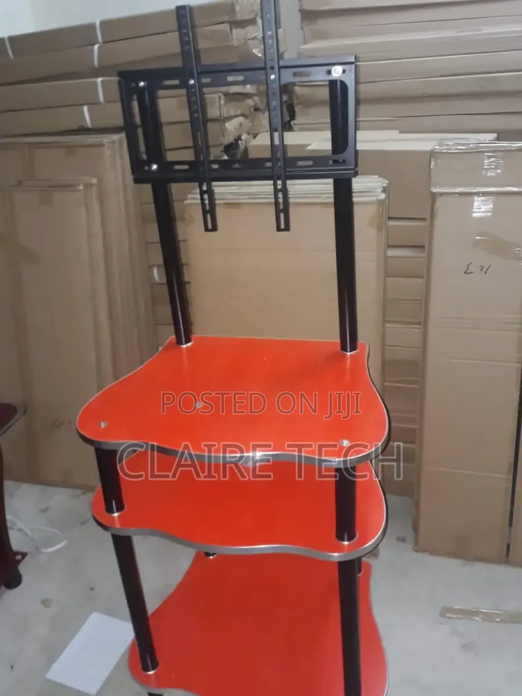 Brownish TV Stand/Tv Trolley With Tv Bracket