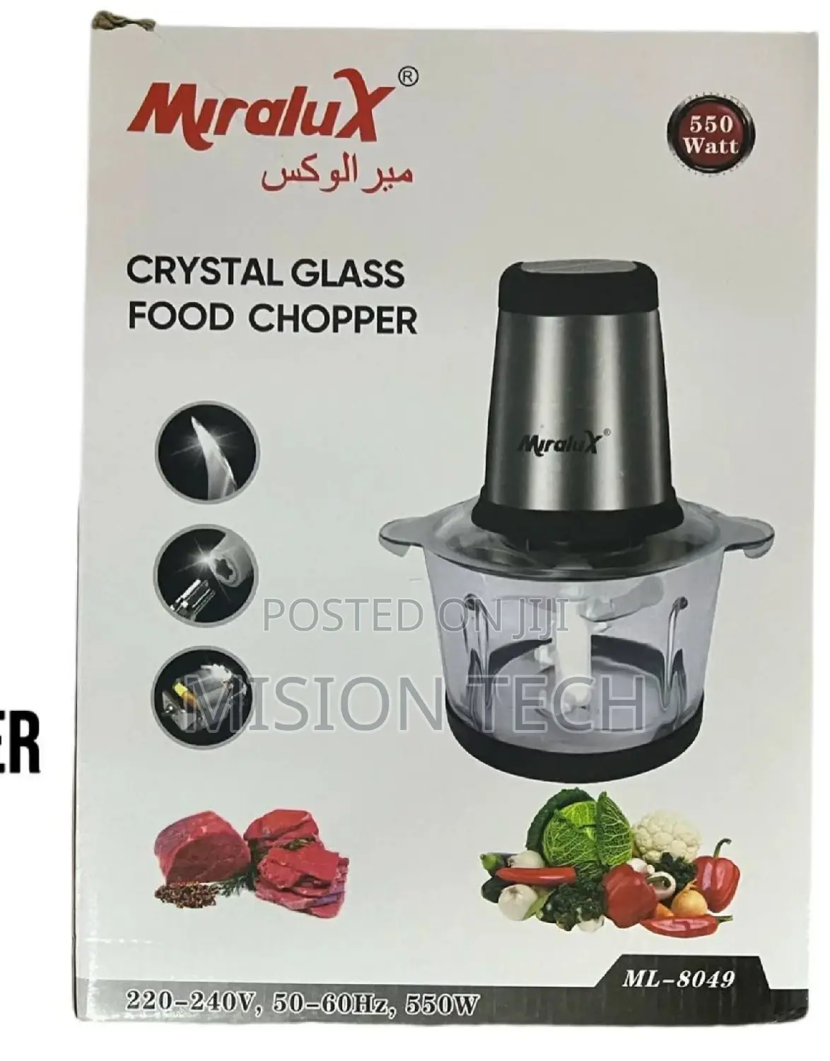 Crystals Glass Miralux Brand New Food Chopper