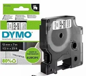 Dymo 45013 DM1 Black on White- 12mm X 7 M Compatible Catridg