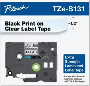 .,.,Brotherlaminated 12mm WZC-S131 Black on Clear Label Catr
