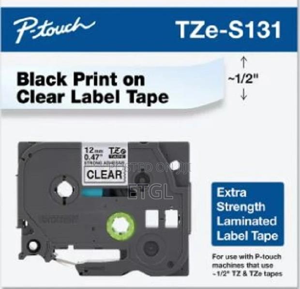 .,.,Brotherlaminated 12mm WZC-S131 Black on Clear Label Catr
