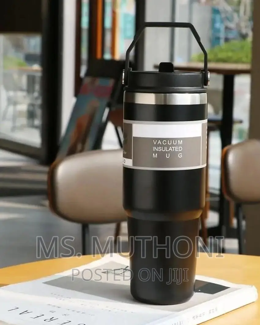 Double Wall 900ml Portable Sippy Cup Thermocup With 3 Option