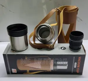 1000ml and 1200ml Camping Thermocup in Leather Carrier Bag