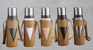 1000ml and 1200ml Camping Thermocup in Leather Carrier Bag