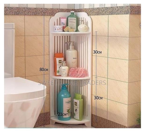 White Triangular 3 Layer Corner Shelf - main view