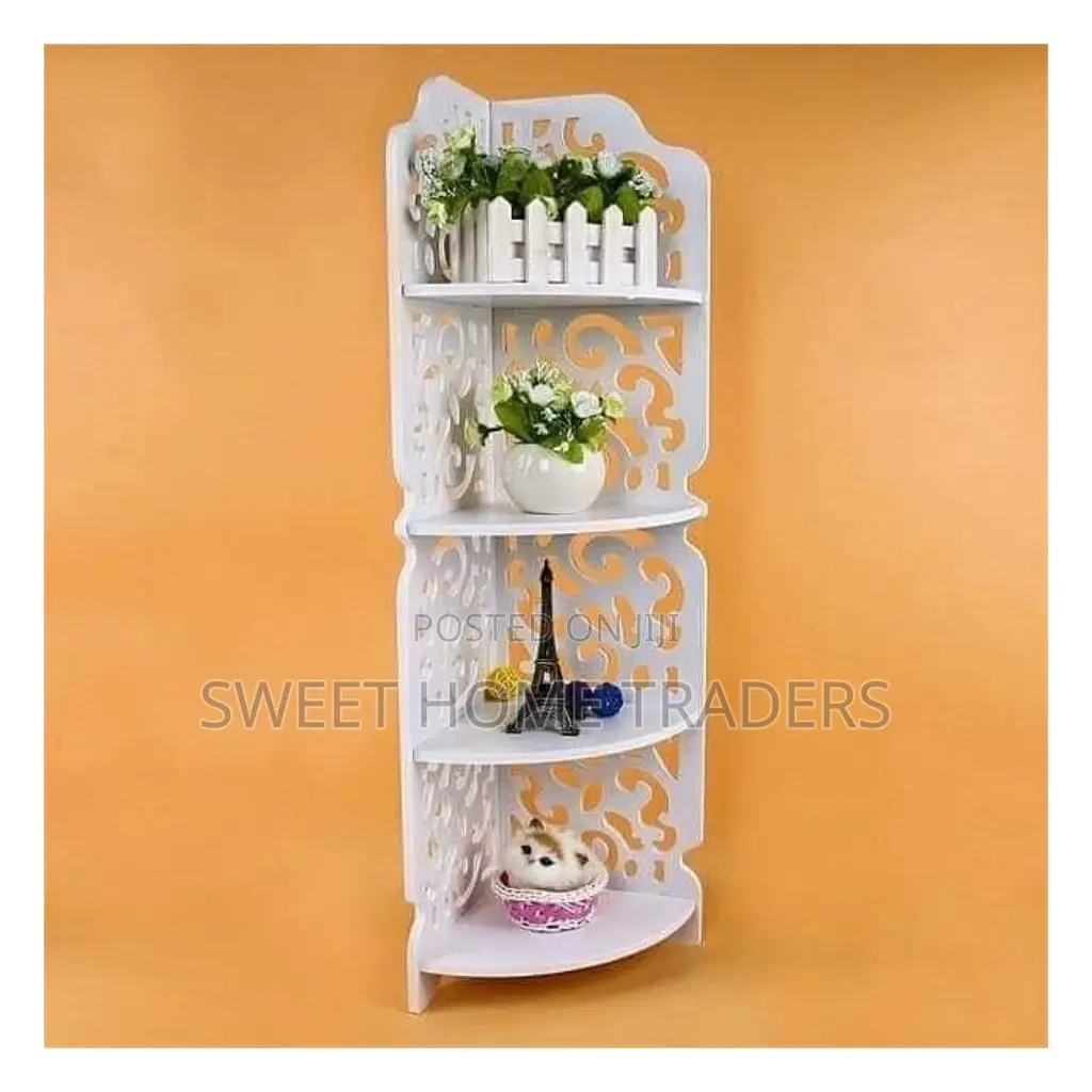White Triangular 3 Layer Corner Shelf*