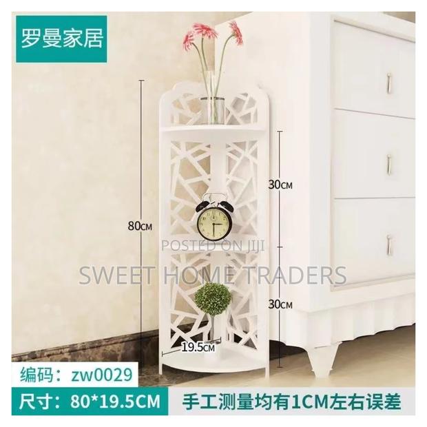 White Triangular 3 Layer Corner Shelf - main view