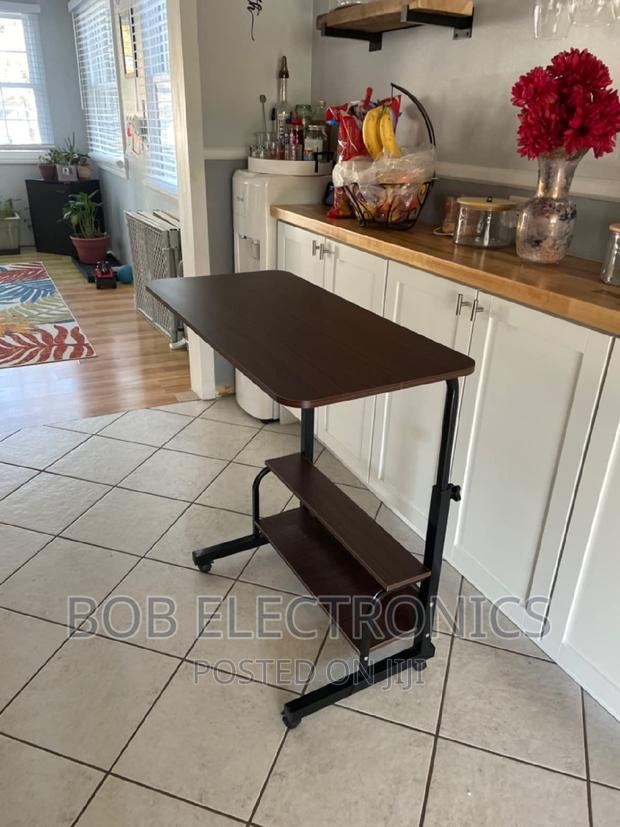Adjustable and Movable Laptop Table With a Shelf - main view
