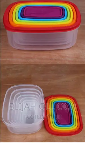7pcs Multicoloured Plastic Storage Containers
