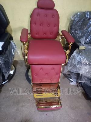 Barber Red Golden Chair. - main view