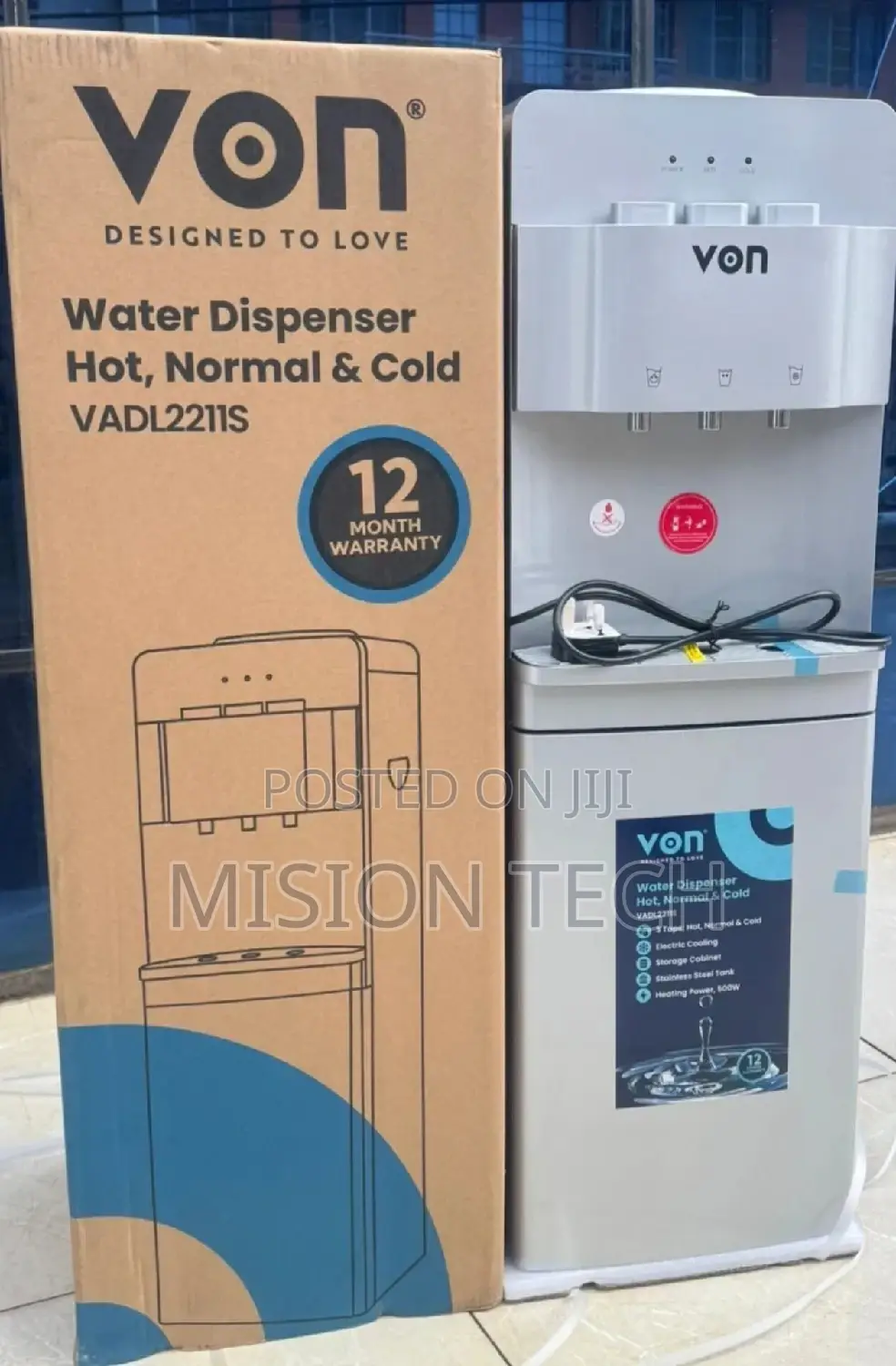 Hot Normal and Cold Von Water Dispenser