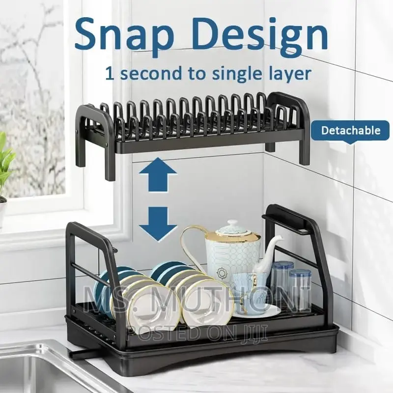 42cm High Quality Heavy Duty Carbon Free 2 Tier Dish Rack