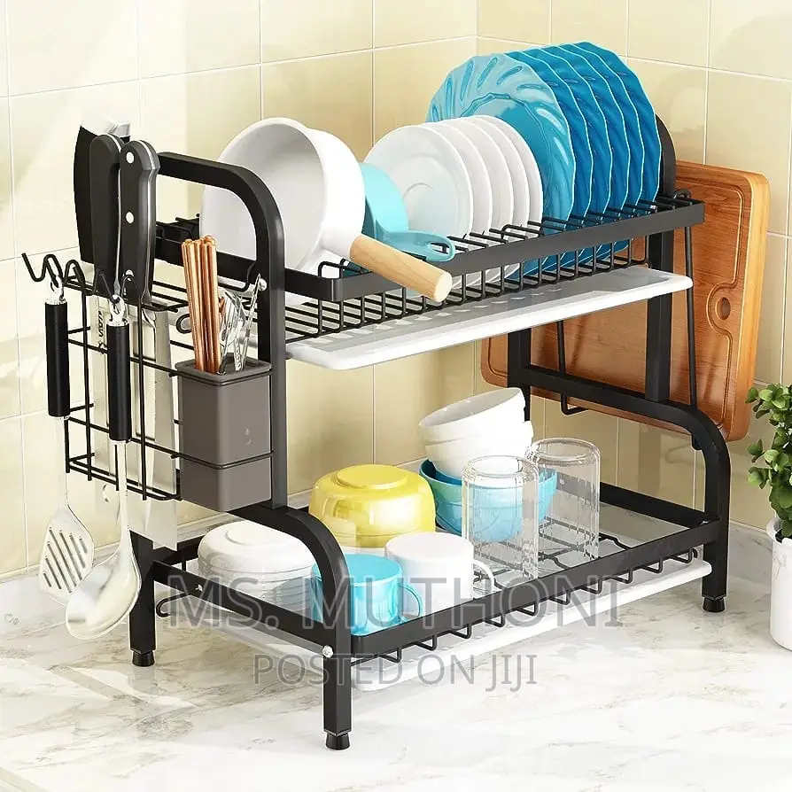 High Quality Heavy Duty 2tier Dish Rack With Cutlery Holder