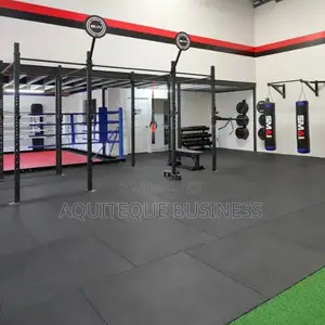 Gym Rubber Tiles. Black 20mm