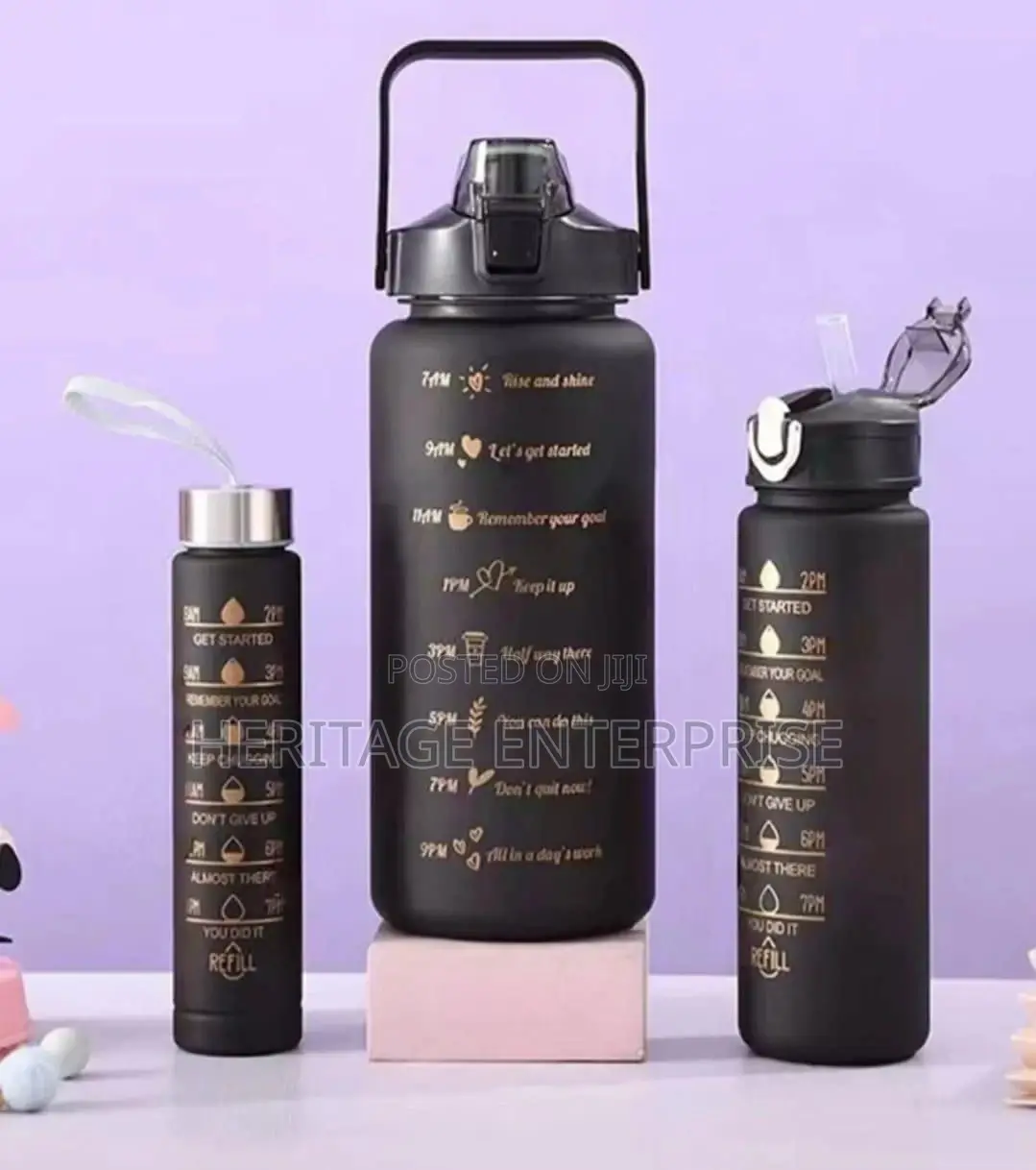 Water Bottle,Motivational Bottle 3 in 1
