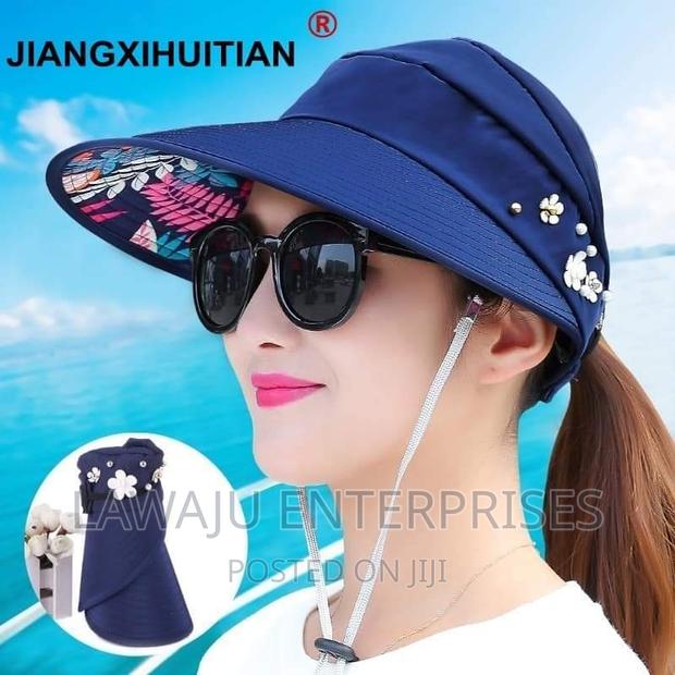 Navy Blue Sun Visor Hat - thumbnail 3