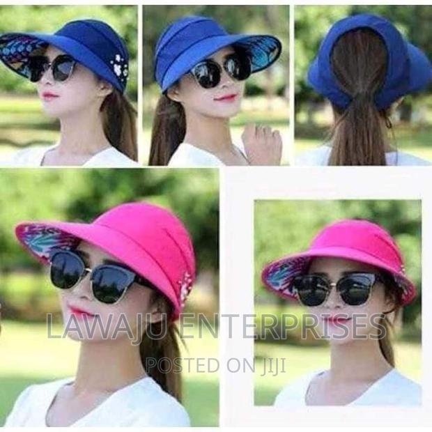 Hot Pink Sun Visor Hat - thumbnail 3