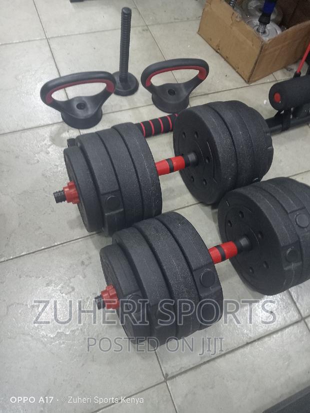 40kg Adjustable Kettlebell Dumbbell Barbell Set Home Workout