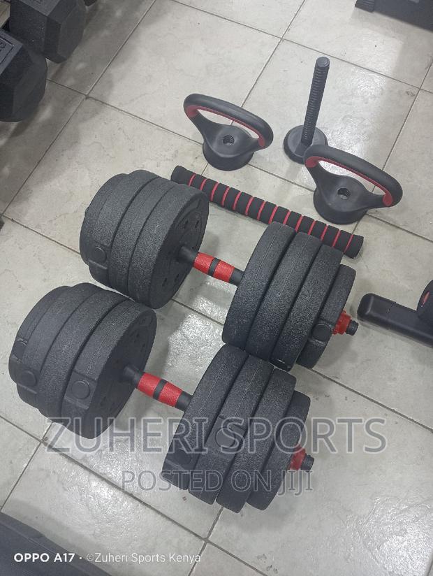 40kg Dumbbell Barbell Kettlebell Set Adjustable Home Workout
