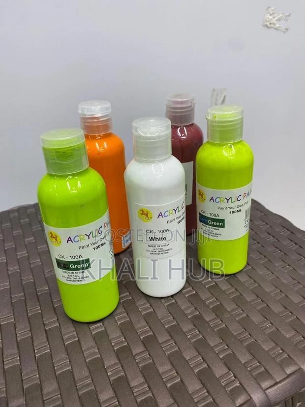 Acrylic Paints, Red, White, Green 100ml Acrylic Paints.