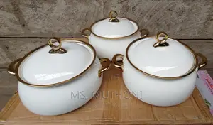 *3pcs 3ltr Gold Finishing Ceramic Serving Bolws
