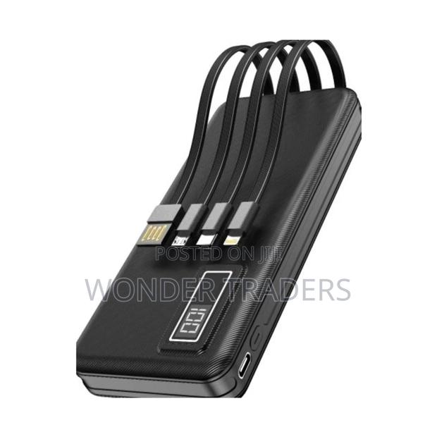 Power Bank With 4 Cables Inbuilt . Black Only - thumbnail 2
