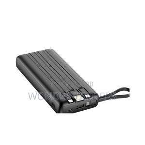 Power Bank With 4 Cables Inbuilt . Black 10000mah - thumbnail 2