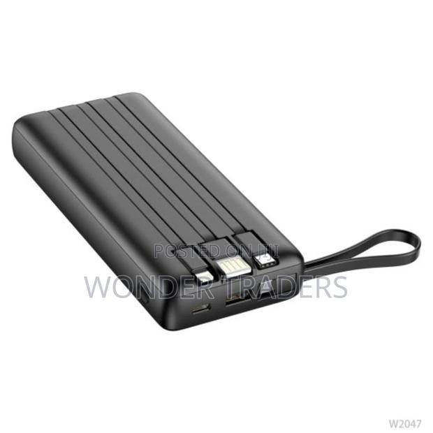 Power Bank With 4 Cables Inbuilt . Black 10000mah - thumbnail 3